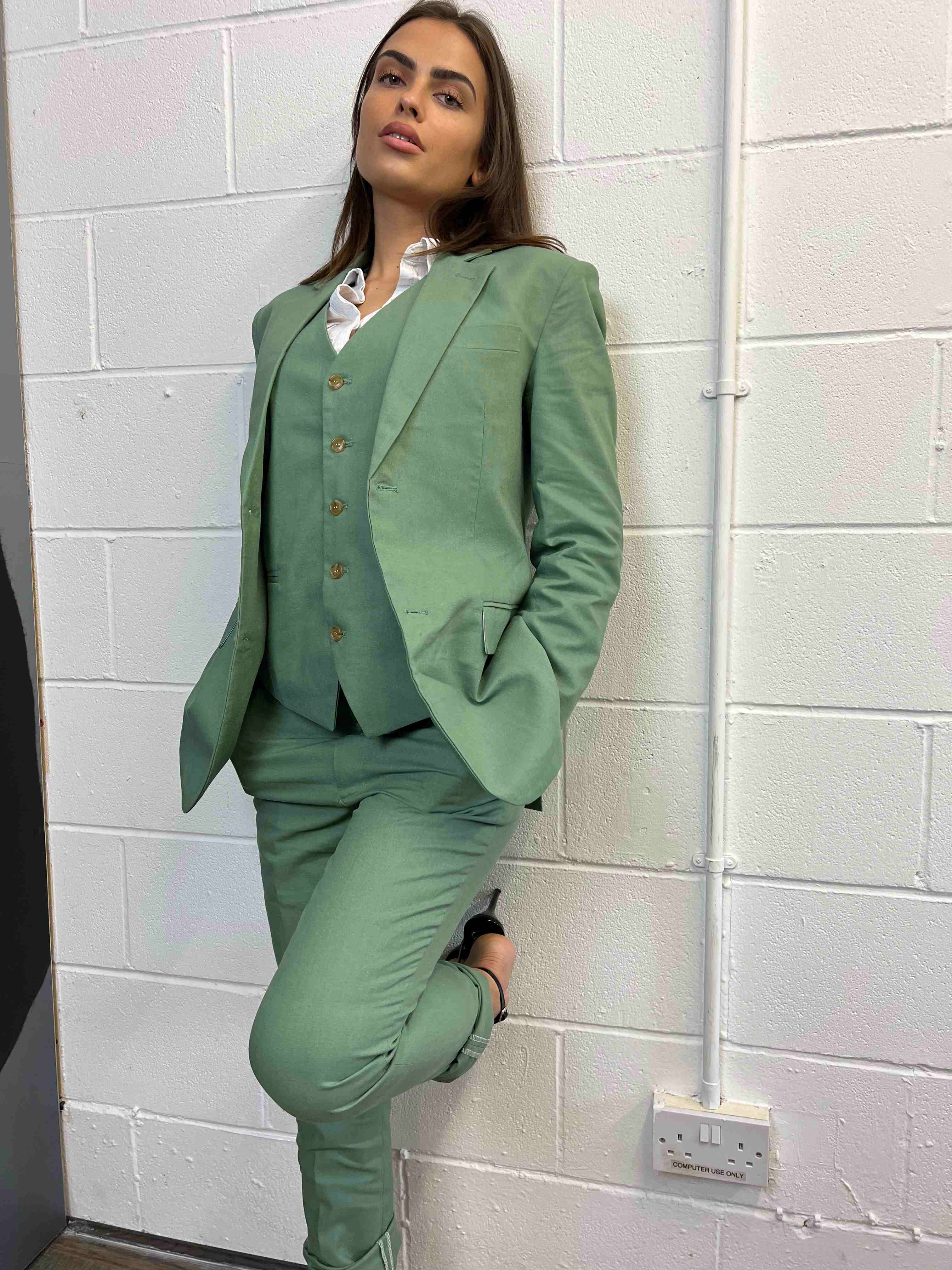 Women Pants Suit Sets Blue Khaki Half Sleeve Blazer And Trousers 2 Pieces  Elegant Spring Summer Office Ladies Work Wear Outfit - AliExpress